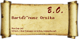 Bartánusz Orsika névjegykártya